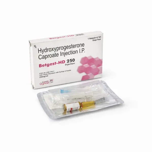 Betgest HD 250 Hydroxyprogesterone Caproate Injection I.P. pharmaceutical product details from NexCure Health
