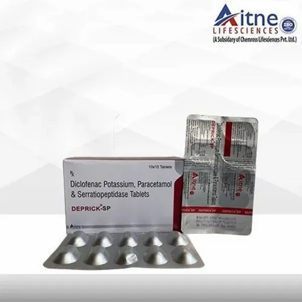 Diclofenac Potassium Paracetamol & Serratiopeptidase Tablets pharmaceutical product details from NexCure Health