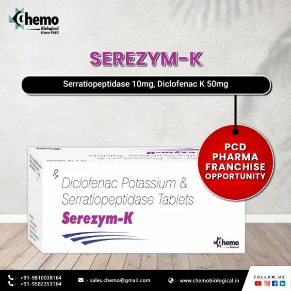 Diclofenac Potassium Serratiopeptidase Tablets pharmaceutical product details from NexCure Health