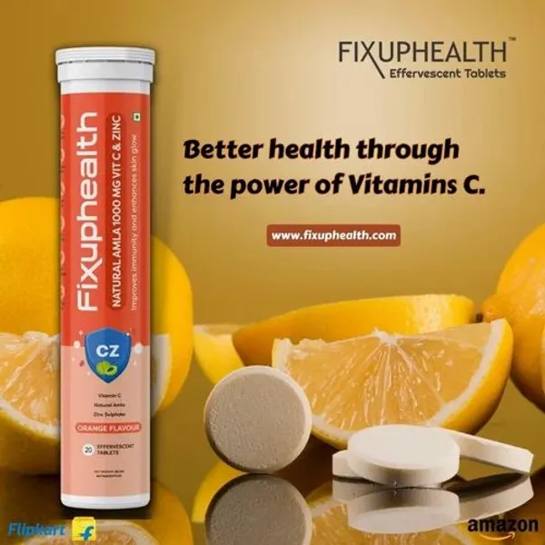 Fixuphealth Amla, Vitamin C & Zinc Effervescent Tablets pharmaceutical product details from NexCure Health