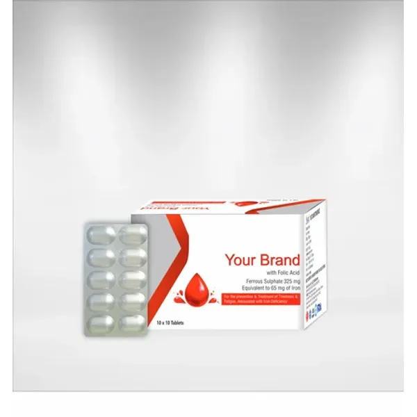 Folic Acid Ferrous Sulphate Equivelent Of 65 Mg Iron Third Party Manufacturing 65 Mg pharmaceutical product details from NexCure Health