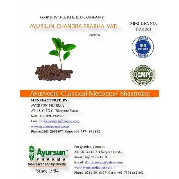 Herbal Ayurvedic Product For Leucorrhoea - Ayursun Chandra Prabha Vati pharmaceutical product details from NexCure Health