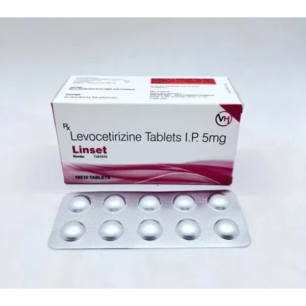 Linset Tablet Levocetirizine Hydrochloride 5 mg 5mg pharmaceutical product details from NexCure Health