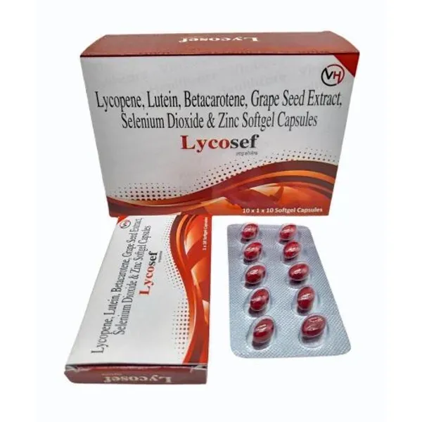 Lycopene 5000mcg Grape Seed Extract 25mg Betacarotene Vitamins Minerals Lycosef 5000mcg pharmaceutical product details from NexCure Health