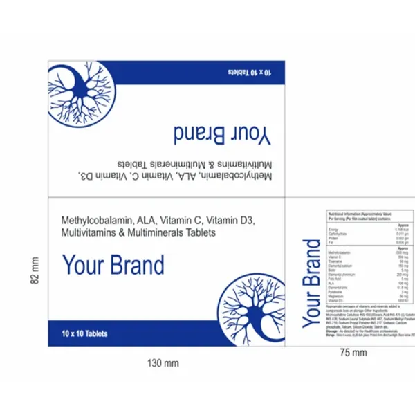 Methylcobalamin, Ala, Vitamin C, Vitamin D3, Multivitamins & Multiminerals Tablets pharmaceutical product details from NexCure Health