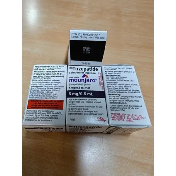 Mounjaro Tirzepatide 5mg vial 5mg pharmaceutical product details from NexCure Health