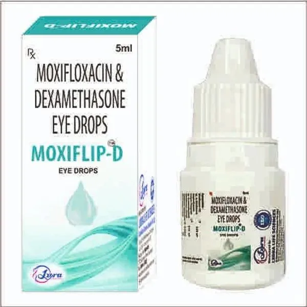 Moxiflip-D Eye Drop Moxifloxacin 0.5%+dexamethasone1%+benzalkonium Chloride 0.02 % 0.5% pharmaceutical product details from NexCure Health