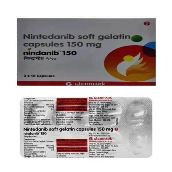 Nintedanib Soft Gelatin Capsules 150 Mg. 150 Mg pharmaceutical product details from NexCure Health