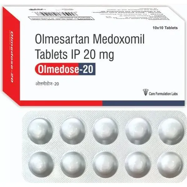 Olmesartan Medoxomil Tablets IP 20mg 20mg pharmaceutical product details from NexCure Health