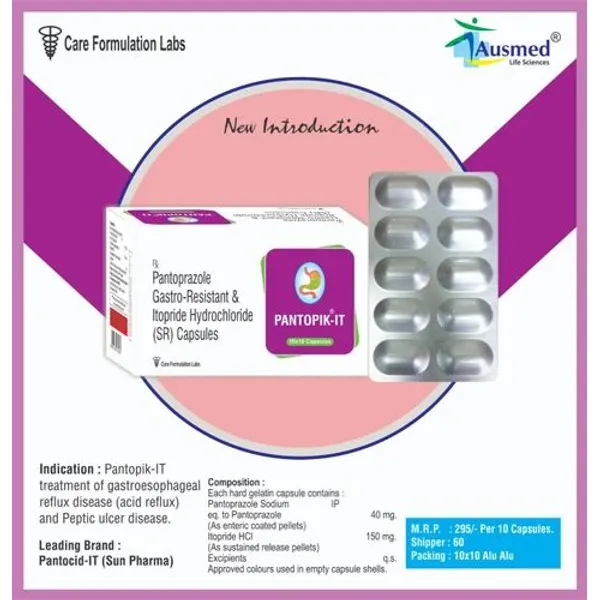 Pantoprazole sodiun 40 Mg Itopride HCI 150Mg 40 Mg pharmaceutical product details from NexCure Health