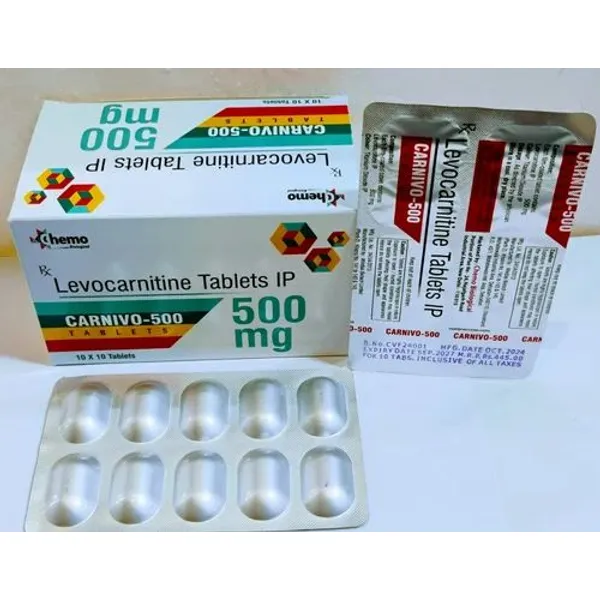 PCD Pharma Franchise for Levocarnitine 500mg Tablet 500mg pharmaceutical product details from NexCure Health