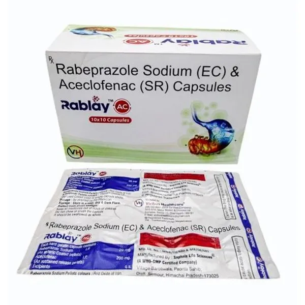 Rabeprazole Sodium (EC) 20 mg & Aceclofenac(SR) 200 mg 20mg pharmaceutical product details from NexCure Health