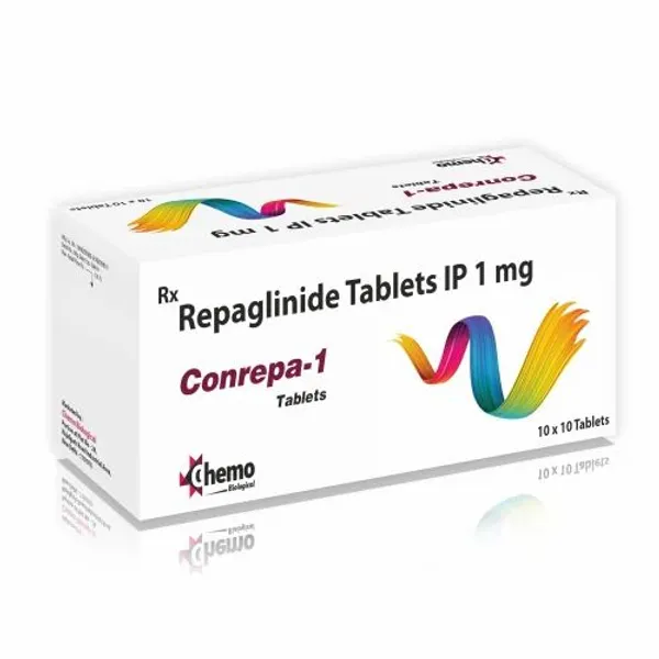 Repaglinide Tablet IP 1mg 1mg pharmaceutical product details from NexCure Health