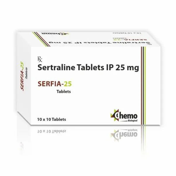 Sertraline Tablets IP 25mg 25mg pharmaceutical product details from NexCure Health