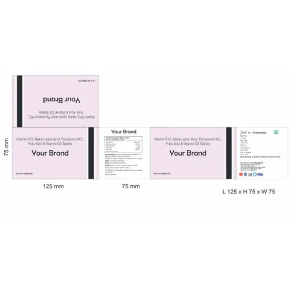 Vitamin B12, Alpha Lipoic Acid, Pyridoxine Hcl, Folic Acid & Vitamin D3 Tablets pharmaceutical product details from NexCure Health