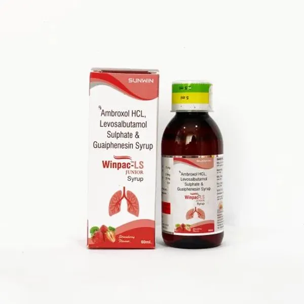 Winpac LS Junior Ambroxol HCL Levosalbutamol Sulphate Guaiphenesin Syrup pharmaceutical product details from NexCure Health