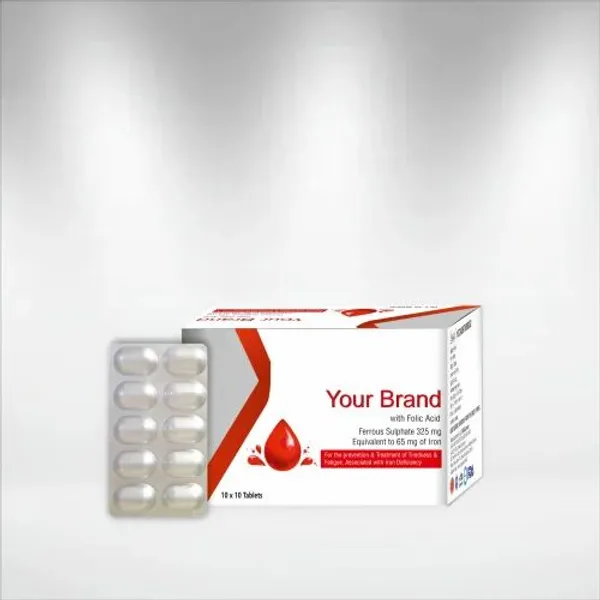 With Folic Acid Ferrous Sulphate 325mg Equivalent to 65mg of Iron Tablets 325mg pharmaceutical product details from NexCure Health